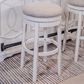 Signature Design by Ashley Realyn Tall Upholstered Swivel Bar Stool with Oatmeal Cushion in Chipped White, , large