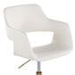 Lumisource Margarite Task Chair with White Faux Leather Cushion in Gold, , large