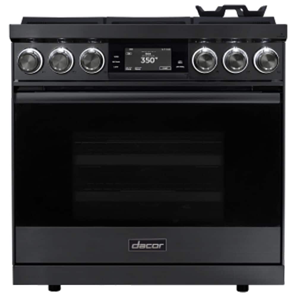 Dacor 36" Dual-Fuel Steam Range in Graphite Stainless Steel, , large