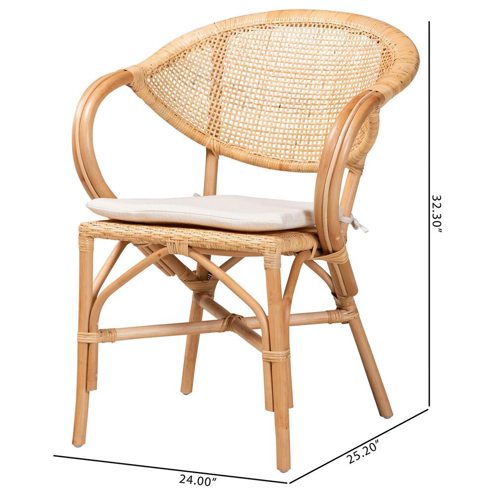 Baxton Studio Varick Arm Chair in Natural Brown, , large
