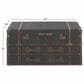 Maple and Jade Upholstered 2-Drawer Coffee Table with Buckle Hinged Top in Dark Blue, , large