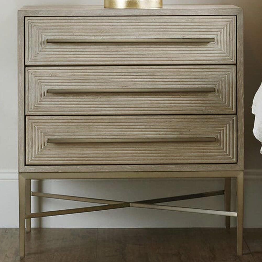 Hooker Furniture Cascade 3-Drawer Nightstand with USB Ports in Terrain, , large