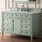 James Martin Vanities Brittany 48" Single Bathroom Vanity in Sage Green with 3 cm Eternal Jasmine Pearl Silestone Top, Rectangular Sink and FreePower Wireless Charger, , large