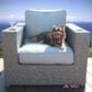 Hearth and Haven Outdoor Armchair with Cup Holders and Gray Wicker in Cream, , large
