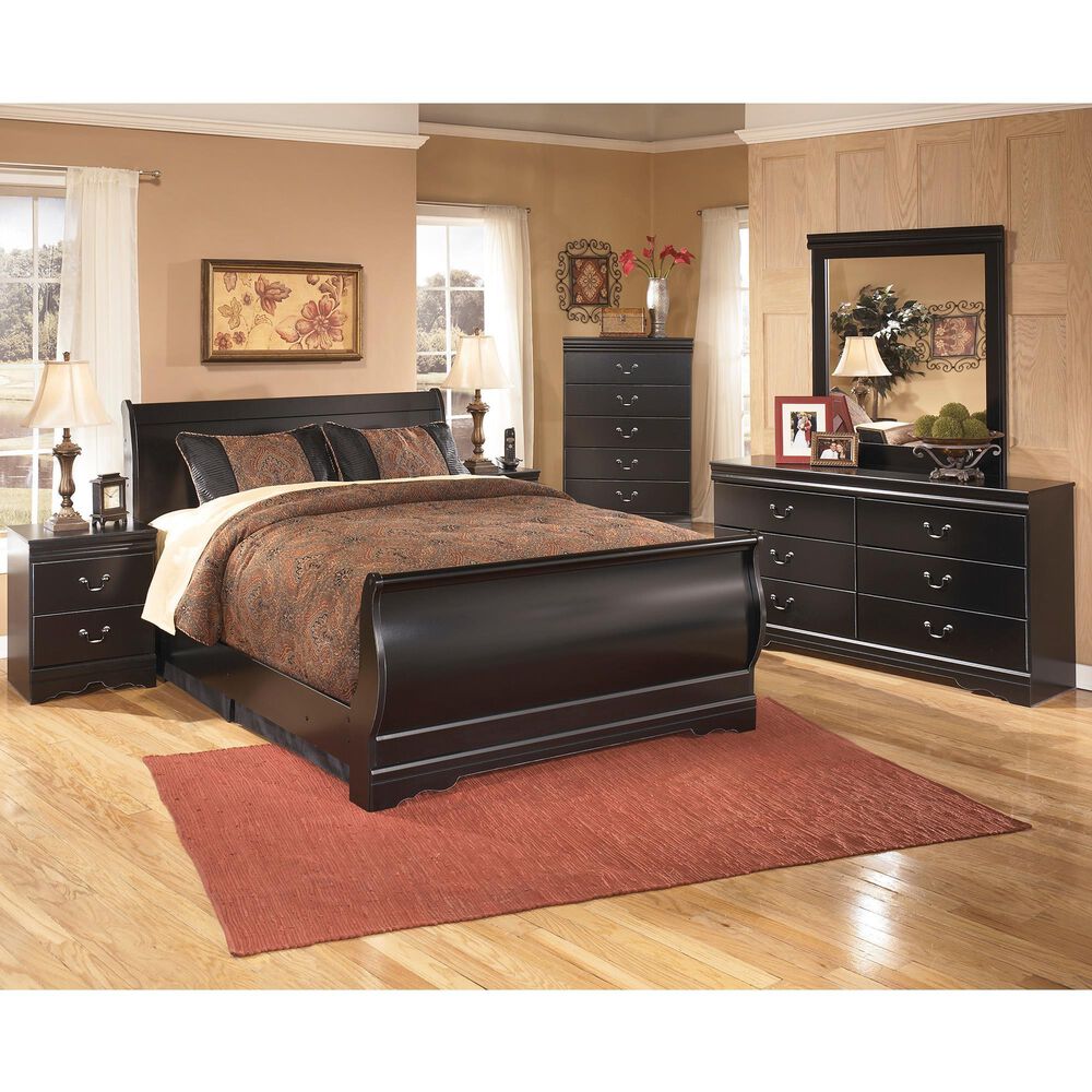 Ashley Huey Vineyard 6-Drawer Dresser and Mirror in Black, , large