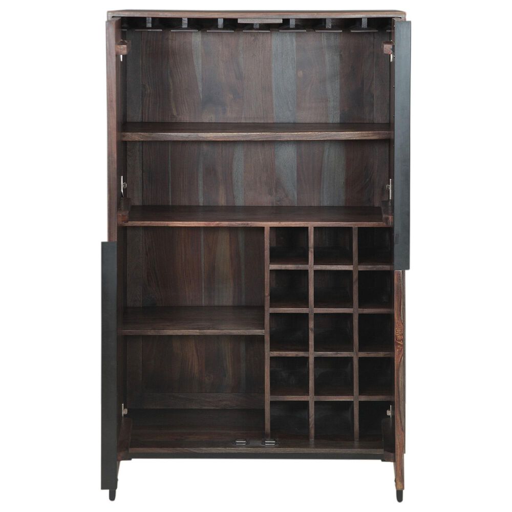 Home Trends &amp; Design Meridian 35" Tall Bar Cabinet in Capri Sheesham, , large