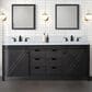 Lexora Home Marsyas 80" Double Bathroom Vanity in Brown with 2 cm White Cultured Marble Top and Rectangular Sinks, , large