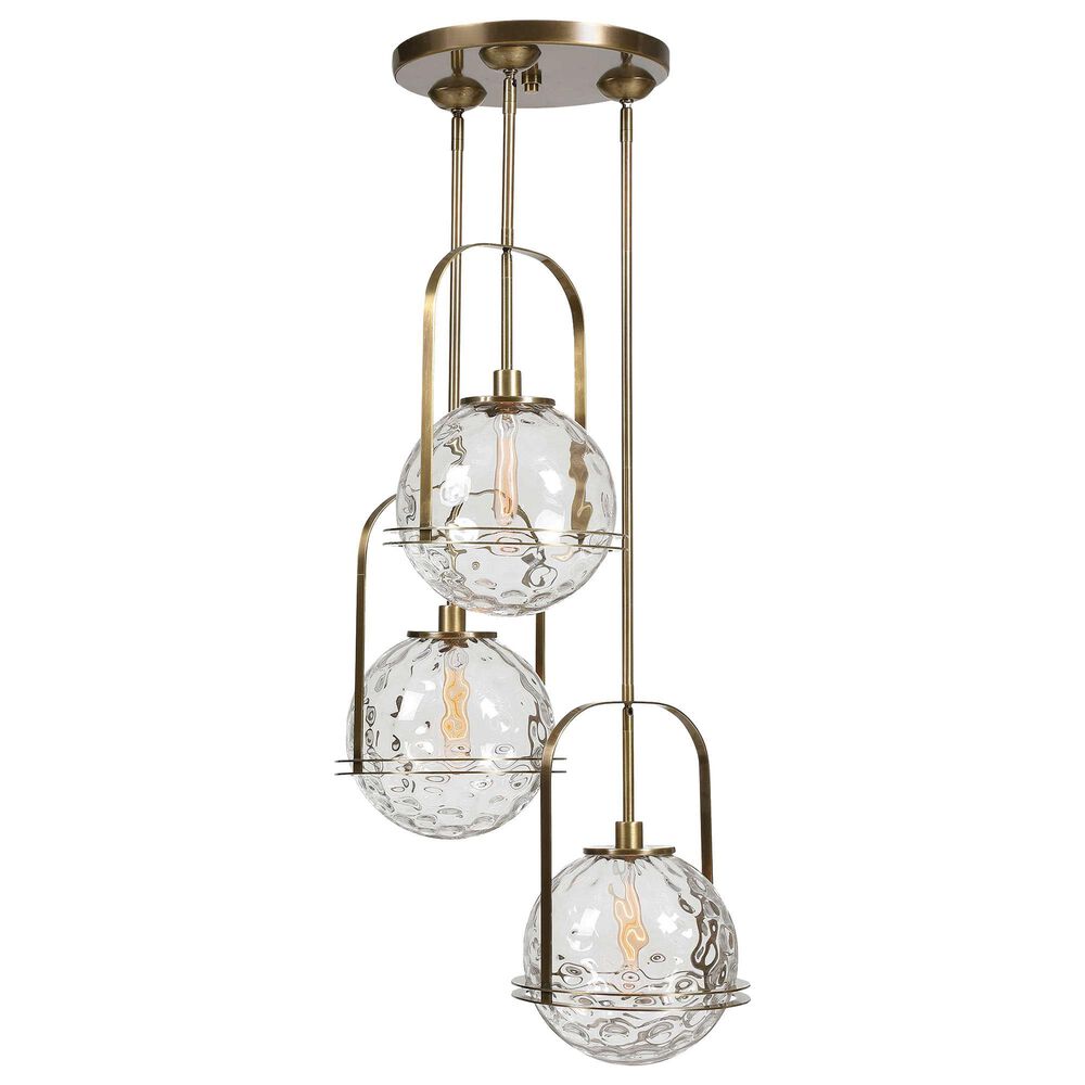 Uttermost Mimas 3-Light Cluster Pendant in Antique Brass, , large