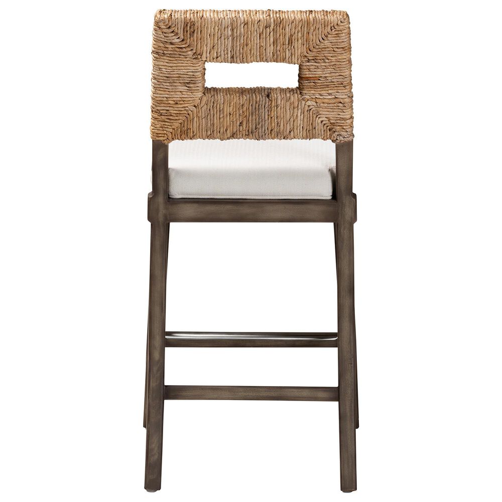 Baxton Studio Porsha Counter Stool in Dark Brown and Natural, , large