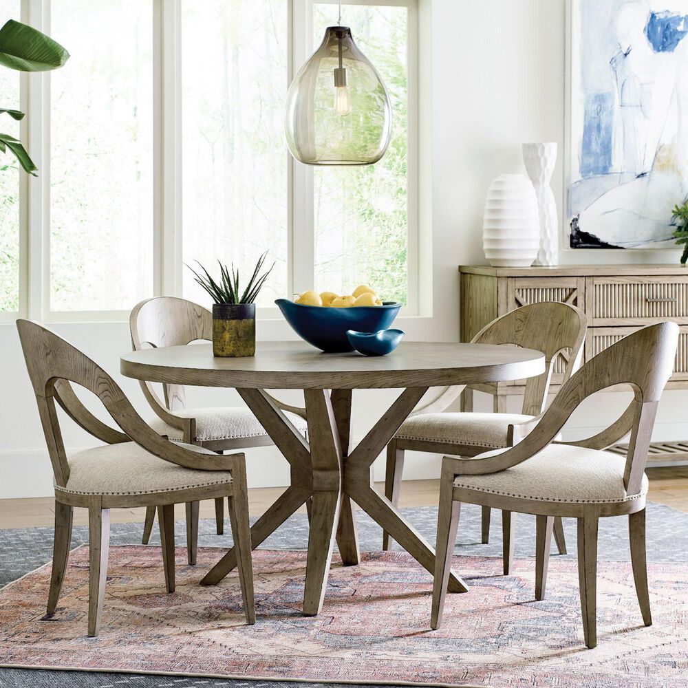 American Drew West Fork 5-Piece Dining Set in Aged Taupe, , large