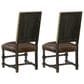 Hooker Furniture Hill Country Side Chair with Brown and Beige Cushion in Anthracite Black (Set of 2), , large
