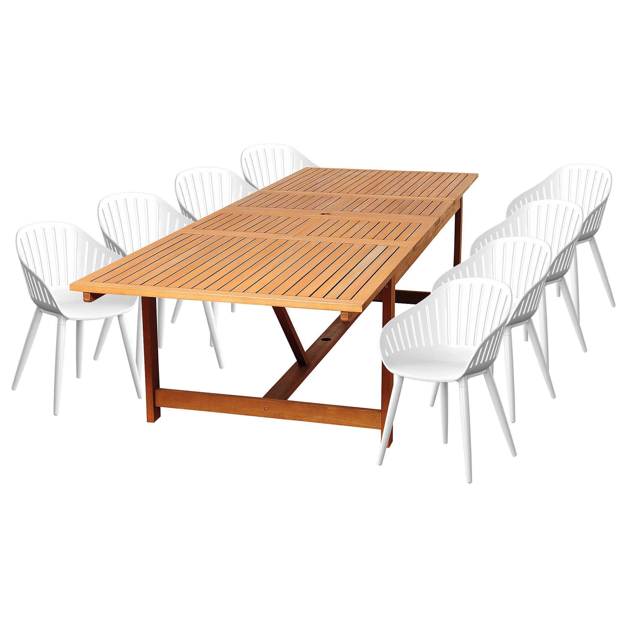 Amazonia Leyland and Cannes 9 Piece Rectangular Patio Dining