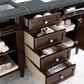 James Martin Vanities Brittany 60" Double Bathroom Vanity in Burnished Mahogany with 3 cm Parisien Bleu Quartz Top and Rectangular Sinks, , large