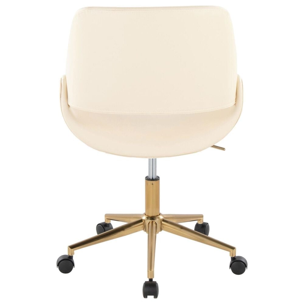 Lumisource Fabrico Office Chair with Cream Cushion in Gold, , large