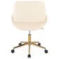 Lumisource Fabrico Office Chair with Cream Cushion in Gold, , large