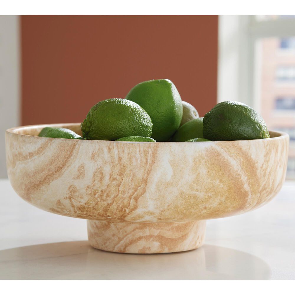 Ashley Cammen Bowl in Tan and White, , large