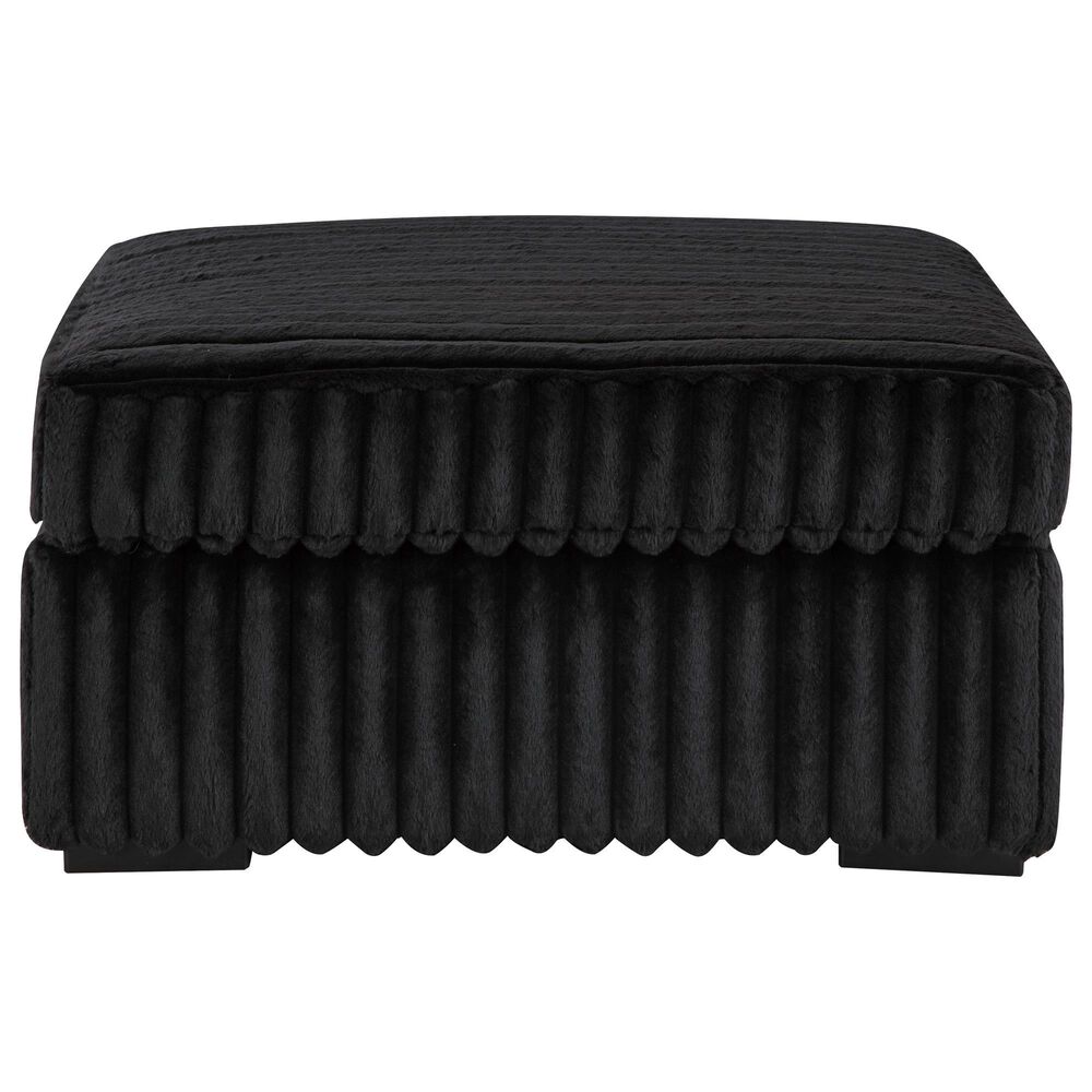 Ashley Midnight-Madness Oversized Accent Ottoman in Onyx, , large