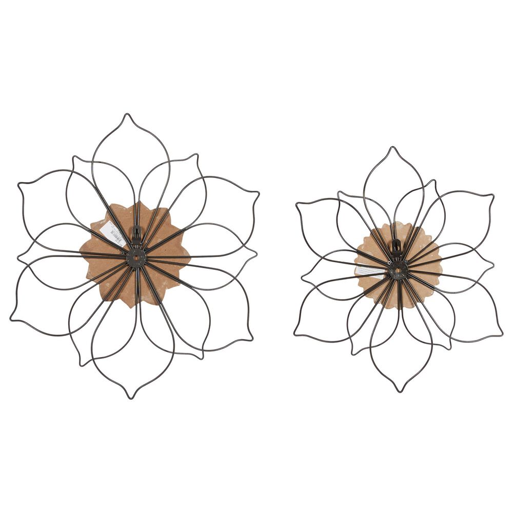 Maple and Jade 20.5&quot; x 18&quot; Floral Wall Decor in Black and Beige &#40;Set of 2&#41;, , large