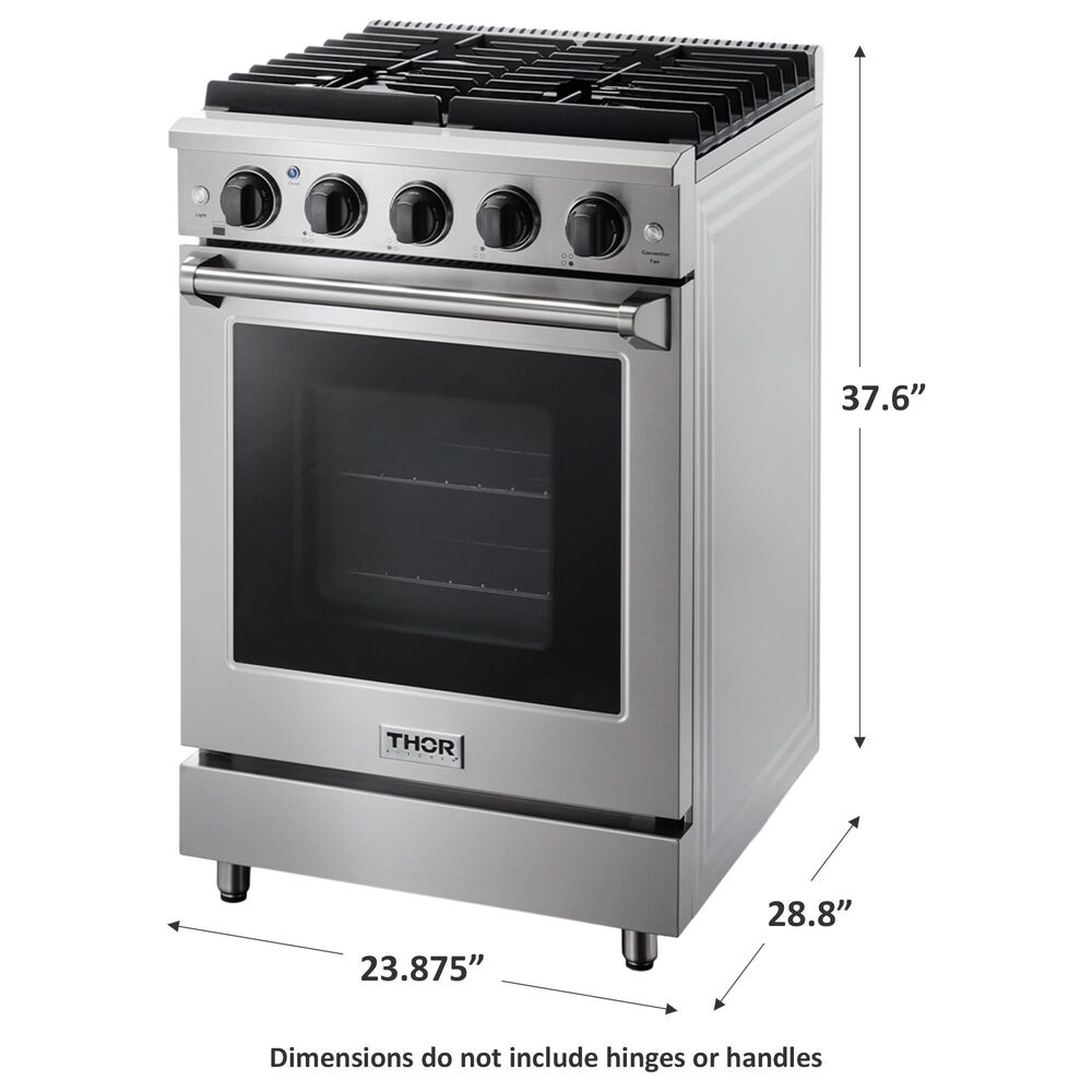 Thor Kitchen 24&quot; Freestanding Professional Gas Range with Storage Drawer in Stainless Steel, , large