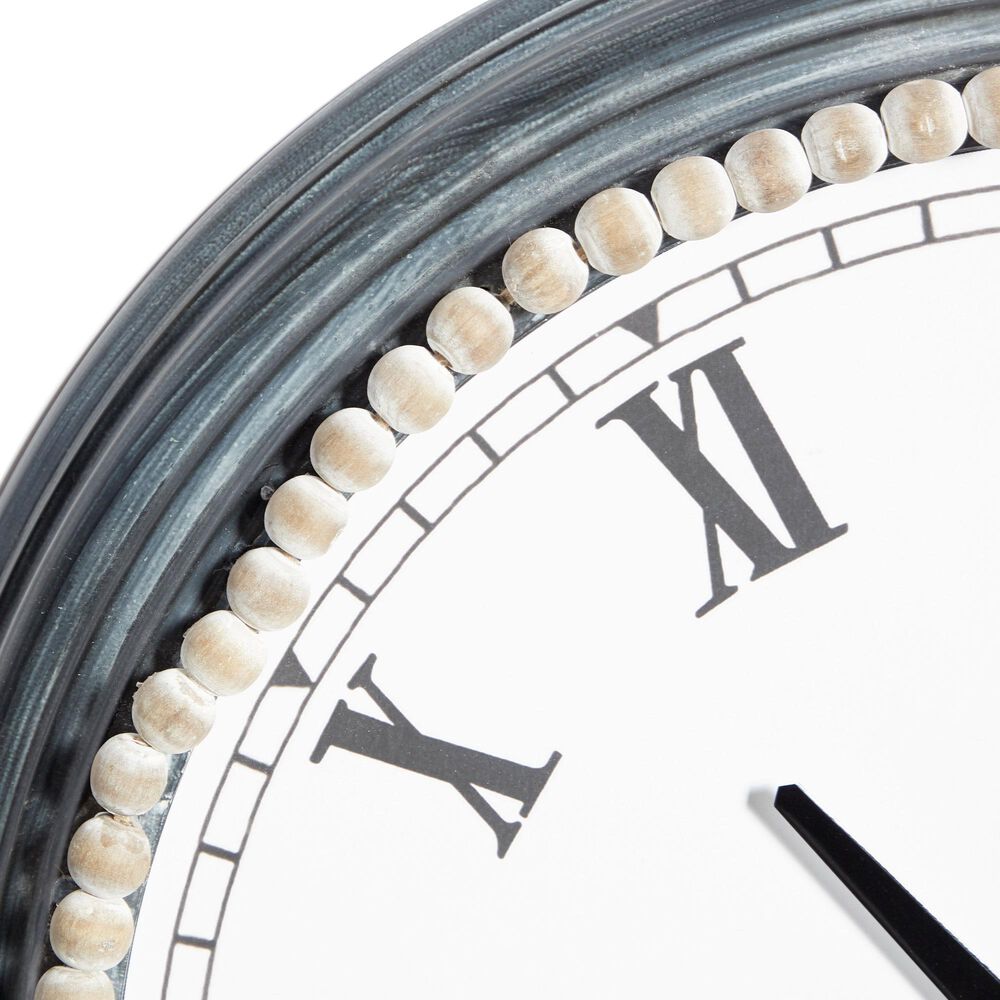 Maple and Jade 23&quot; x 23&quot; Wall Clock in White and Blue, , large