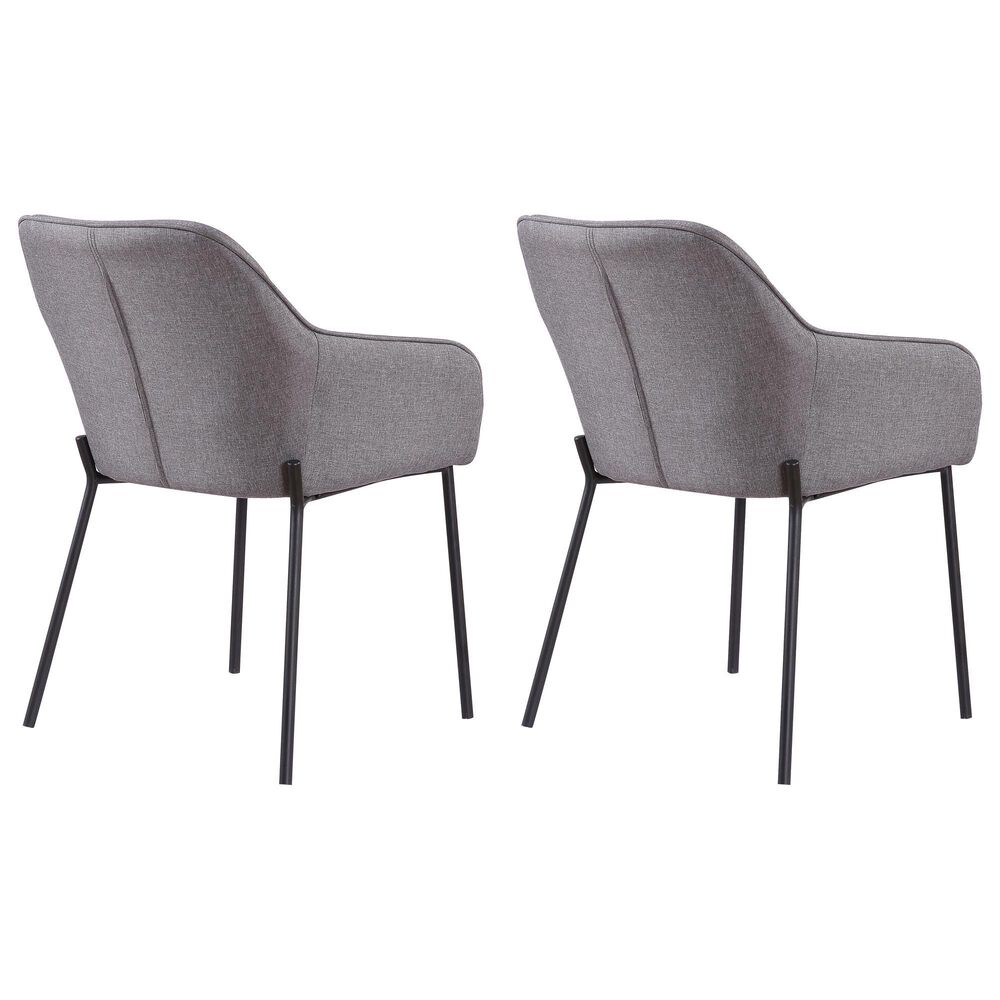 LumiSource Daniella Arm Chair with Grey Cushion in Black (Set of 2), , large