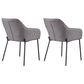 LumiSource Daniella Arm Chair with Grey Cushion in Black (Set of 2), , large