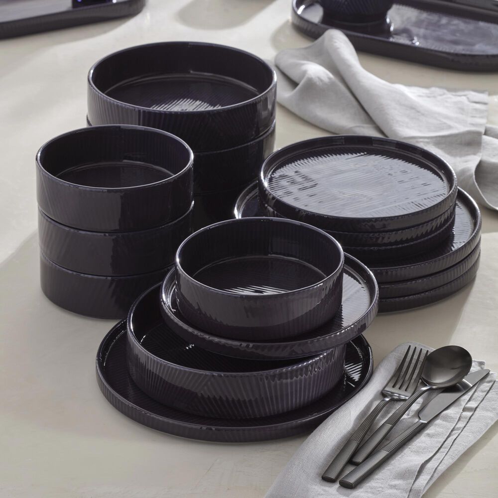 Oneida Modulus 20-Piece Flatware Set in Black Satin, , large