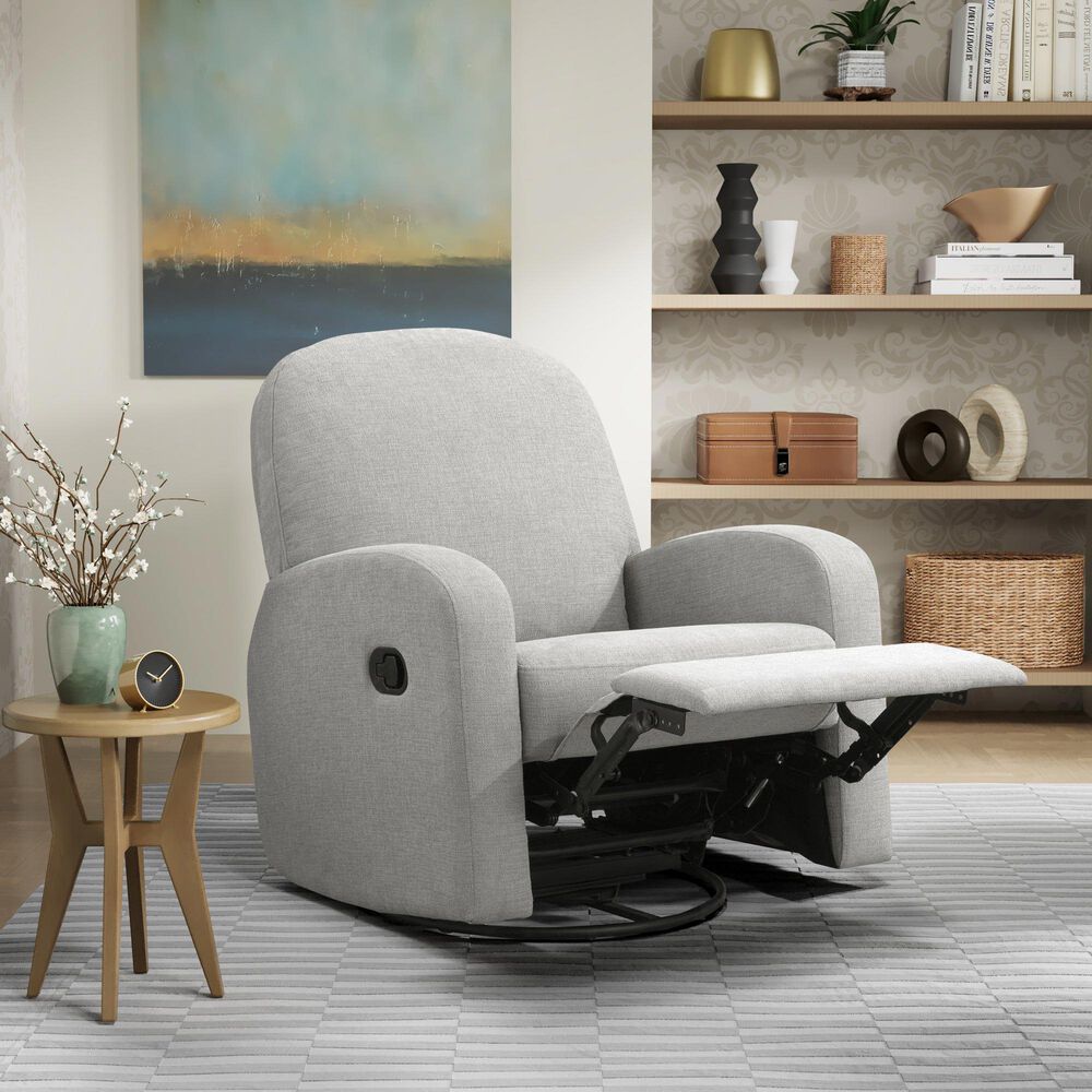 Lifestyle Solutions Paloma Manual Swivel Rocker Recliner in Light Grey, , large
