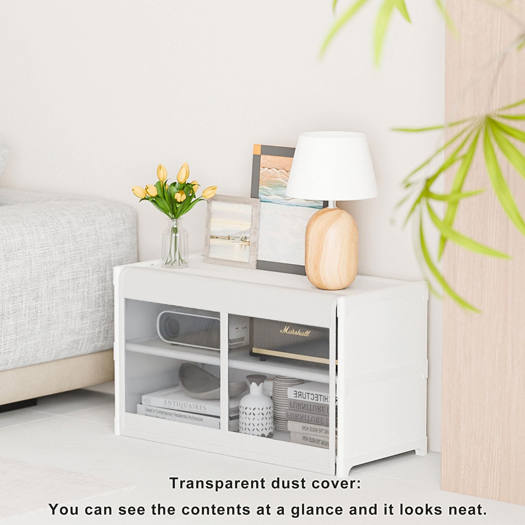 HOMLUX 3-Tier Storage Cabinet with Adjustable Shelves in White