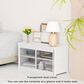 HOMLUX 3-Tier Storage Cabinet with Adjustable Shelves in White, , large