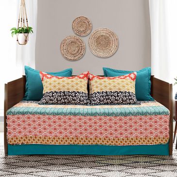 Triangle Home Fashions Bohemian Stripe 6-Piece Twin Daybed Cover Set in Turquoise Tangerine, , large