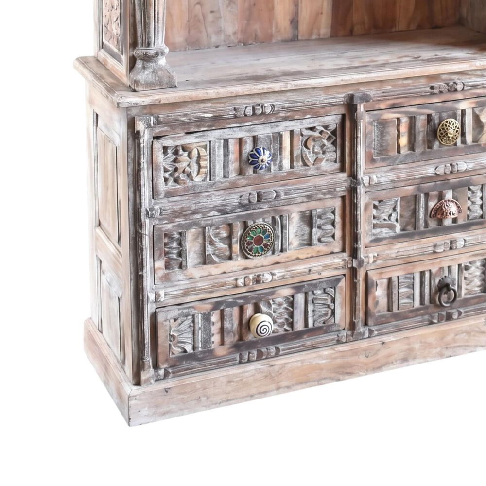 Jaipur Home One of a Kind Architectural Element Hutch Sideboard in Grey and Brown, , large