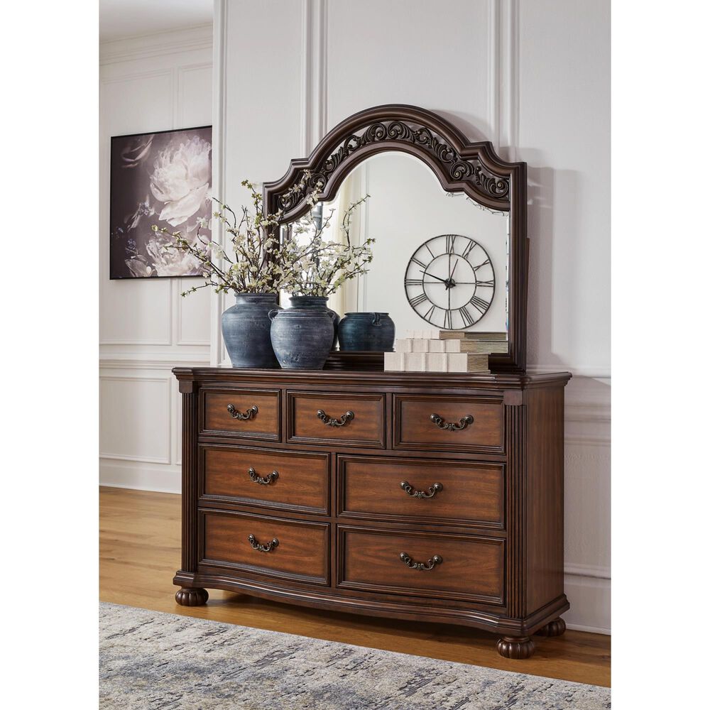 Ashley Lavinton Bedroom Mirror in Cherry Brown, , large