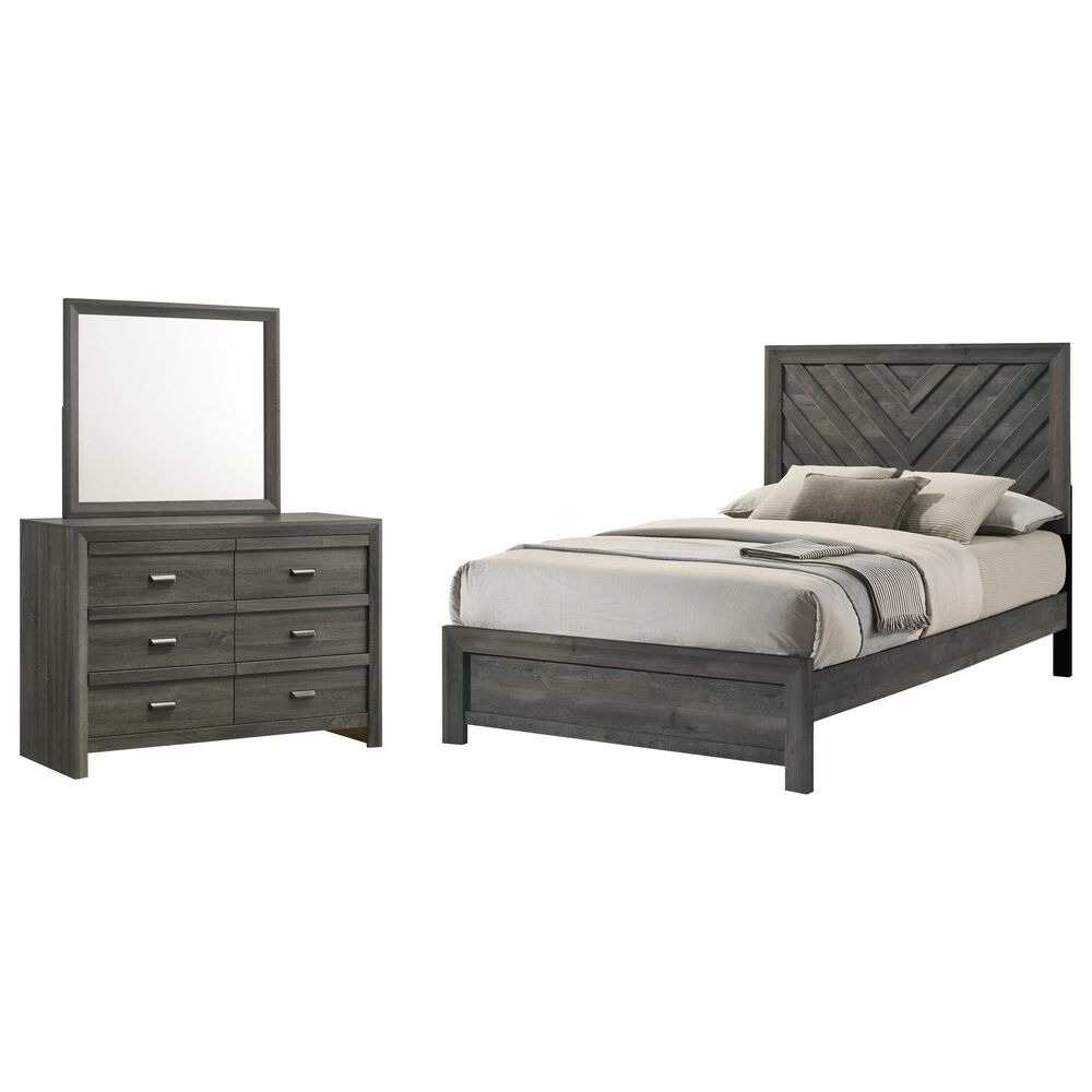 Crown Mark Valor 3-Piece Full Bedroom Set in Gray, , large