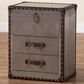 Baxton Studio Calidore 2-Drawer End Table in Silver, , large