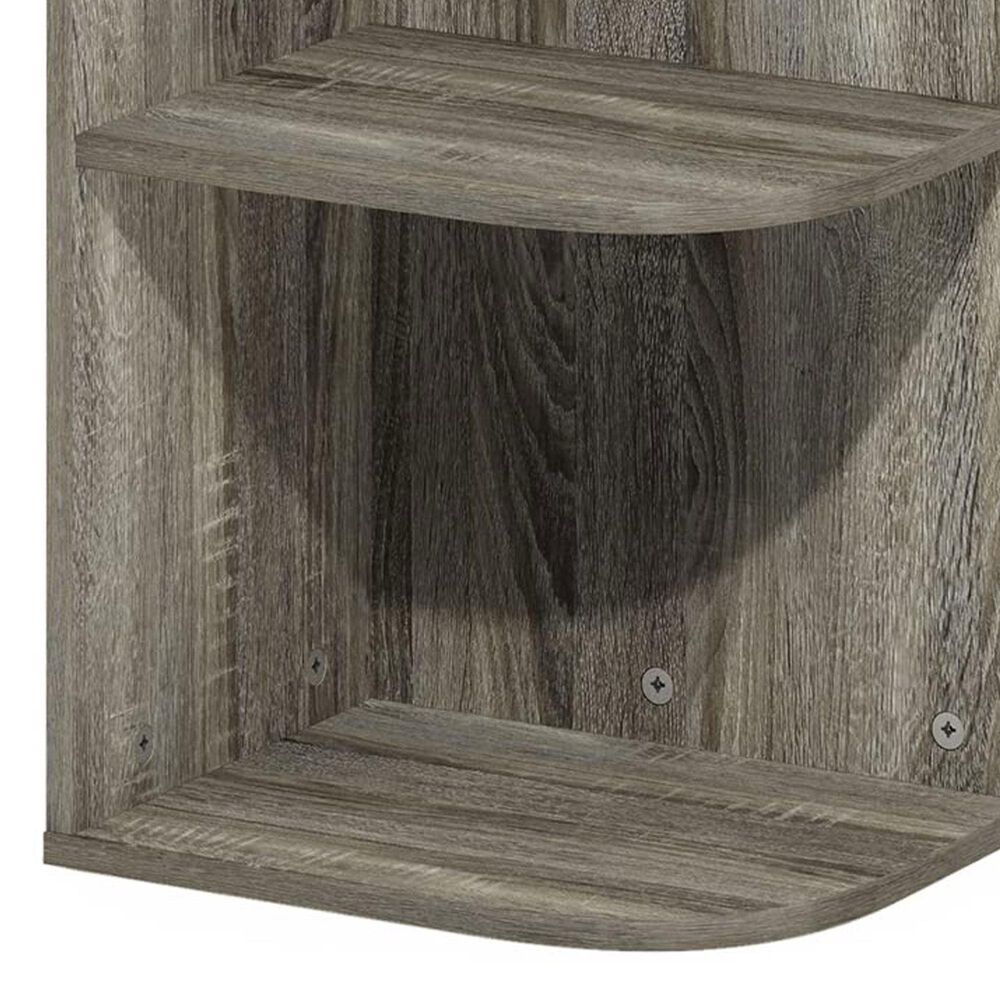 HOMLUX 3-Tier Corner Open Shelf Bookcase in French Oak, , large