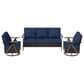 Sunwell Garden 3-Piece Patio Chat Set in Navy, , large