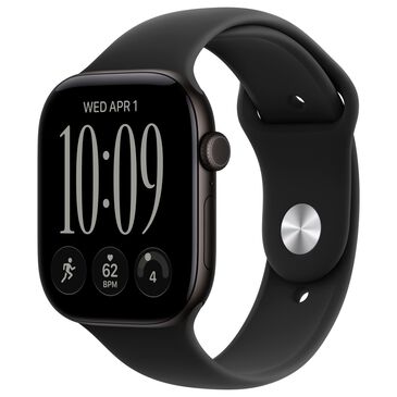 Apple Watch Series 12 (GPS) 46mm Black Aluminum Case with Black Sport Band - S/M (Pre-Order), , large