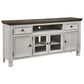 Ashley Havalance 74" TV Stand in Distressed Weathered Gray and Vintage White, , large