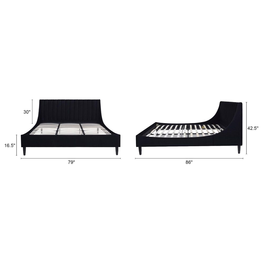 Jennifer Taylor Home Aspen King Platform Bed in Anthracite Black
