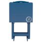 Linon Home Decor Compass Folding TV Tray Table Set with Stand in Navy Blue (Set of 4), , large