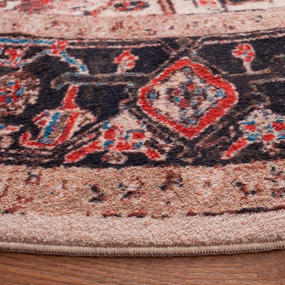 Safavieh Riviera 6&#39;7&quot; Round Ivory and Blue Area Rug, , large
