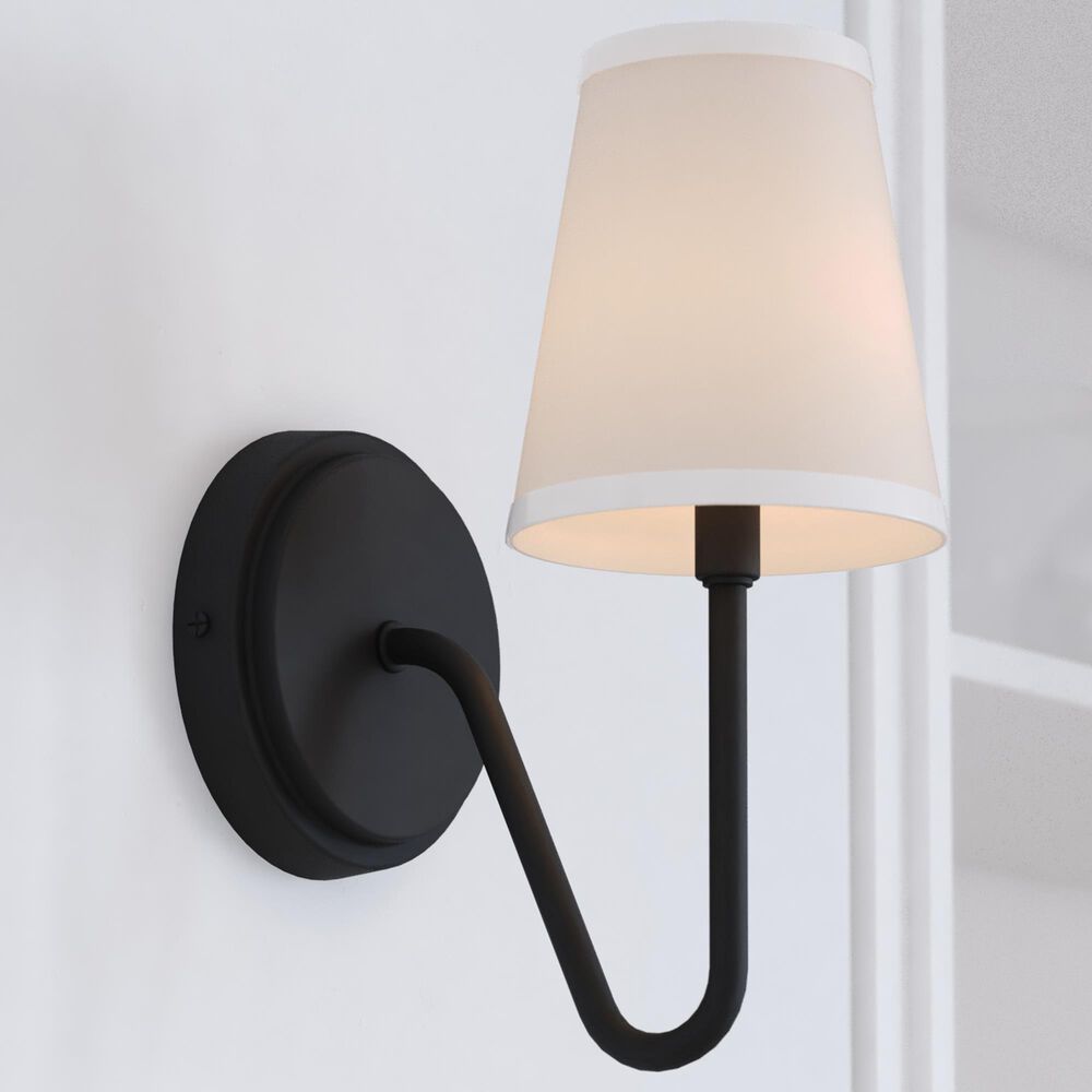 Vaxcel Barir 1-Light Wall Sconce in Matte Black, , large