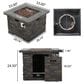 Hearth and Haven 35" Square MgO Concrete Fire Pit in Stone Gray, , large