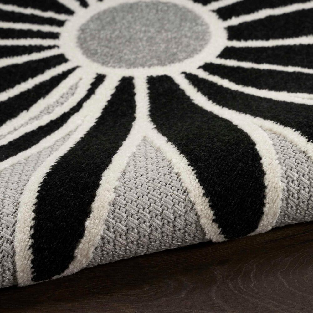 Nourison Aloha 7&#39;10&quot; x 10&#39;6&quot; Black and White Indoor/Outdoor Area Rug, , large