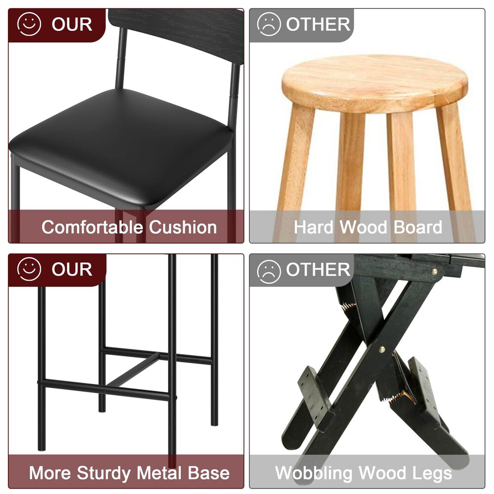 GARVEE 25.5" Bar Stool in Black (Set of 4), , large