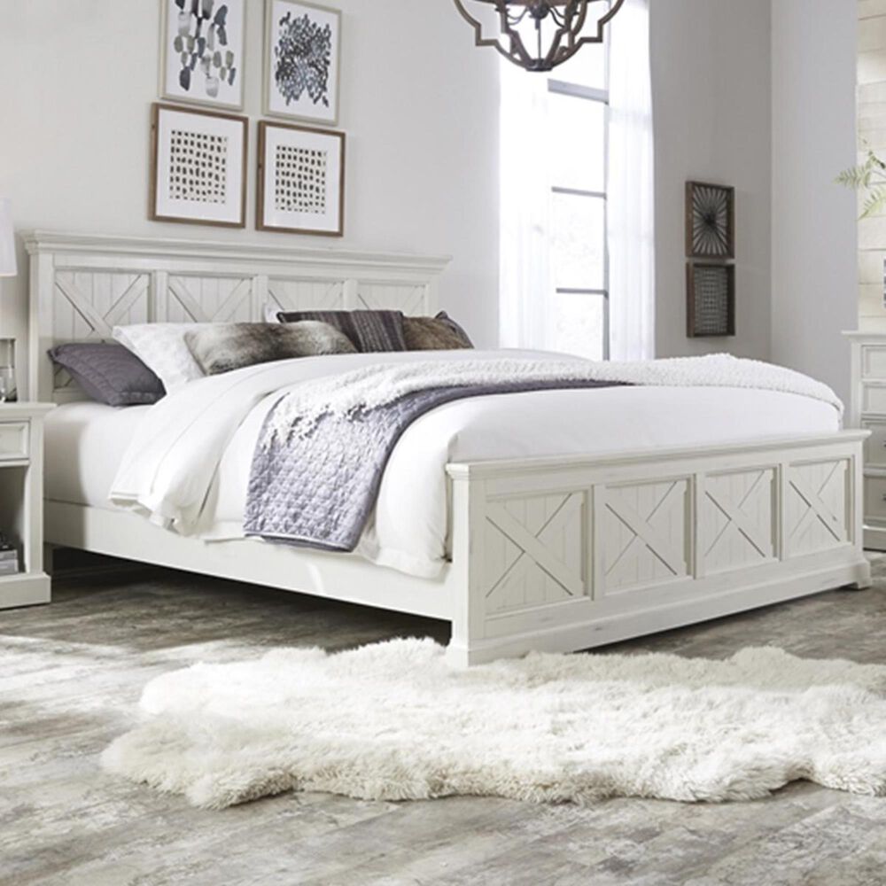 Homestyles Seaside Lodge King Bed in Off-White, , large
