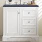 James Martin Vanities De Soto 36" Single Bathroom Vanity in Bright White with 3 cm Charcoal Soapstone Quartz Top and Rectangular Sink, , large