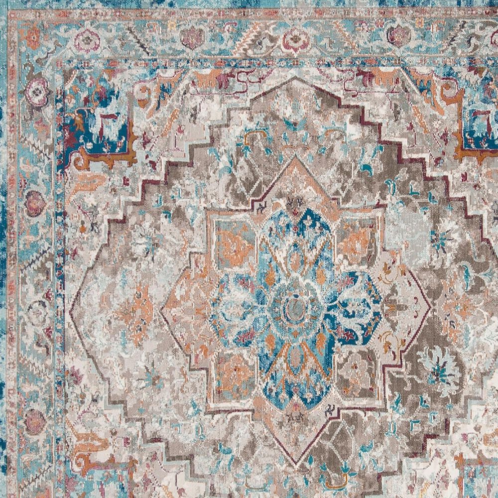 Safavieh Aria ARA119E 6&#39;6&quot; Round Beige and Blue Area Rug, , large