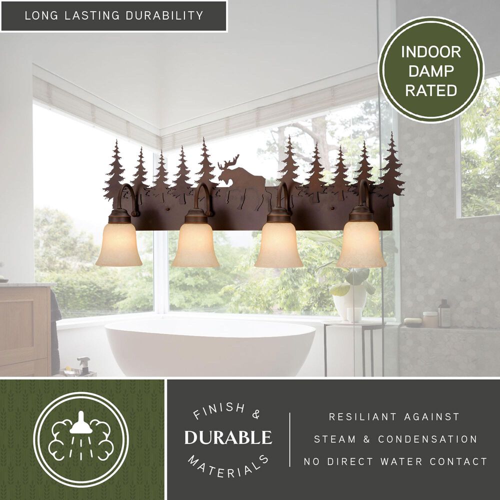 Vaxcel Yellowstone 4-Light Bathroom Vanity in Burnished Bronze, , large